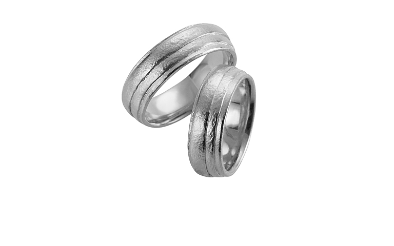 45181+45182-wedding rings, white gold 750